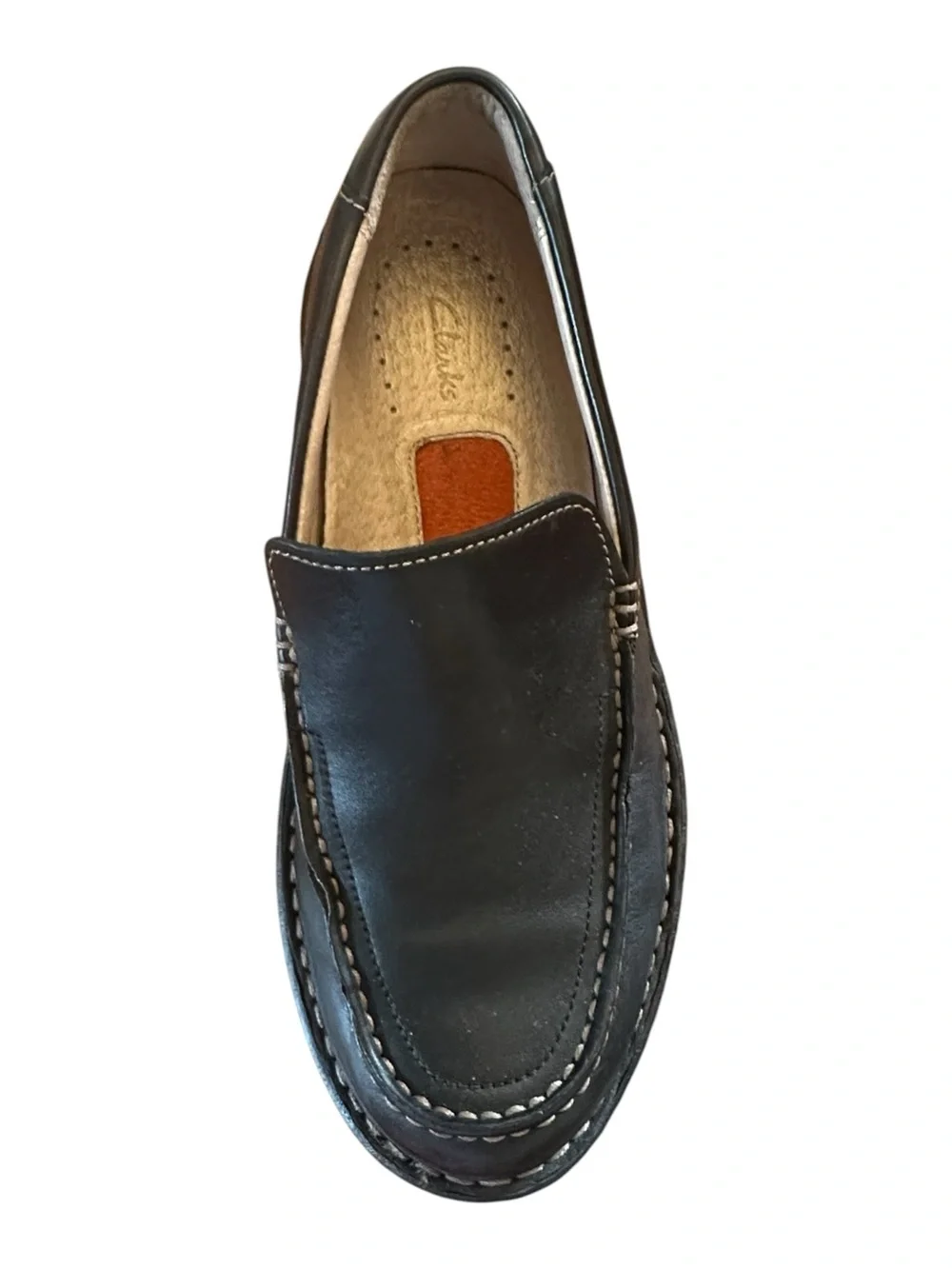 Men’s Clarks Black Leather Slip-On Loafers Size 7M
